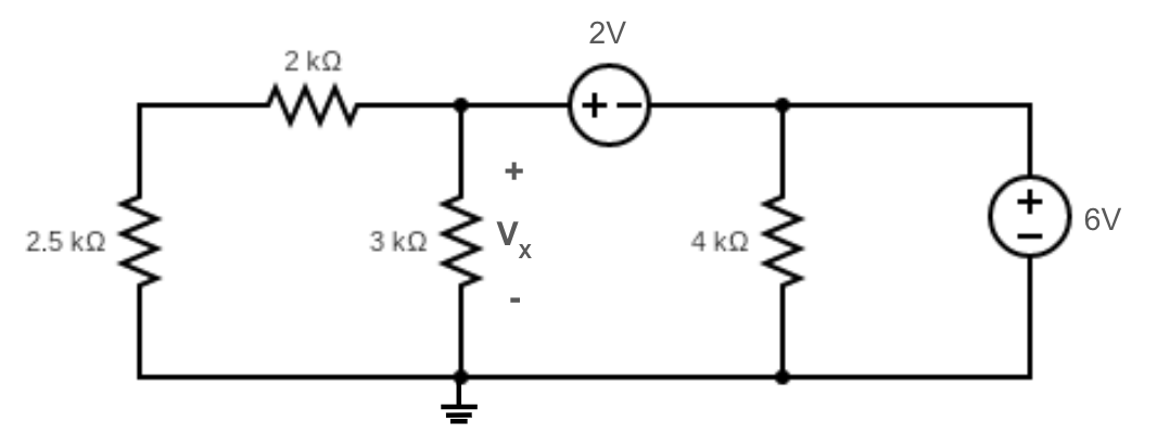 2.5 ΚΩ
ww
2 ΚΩ
www
3 ΚΩ
2V
+-
4 ΚΩ
+1
6V