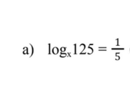 a) logx125= //