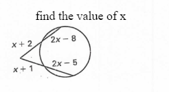 find the value of x
2х- 8
x+ 2
2х-5
x+1
