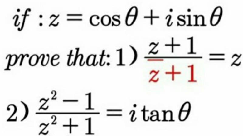 if: z = cos
0+isin
prove that: 1) z+1
z+1
2)221 +1 = itan 0
z²
= 2