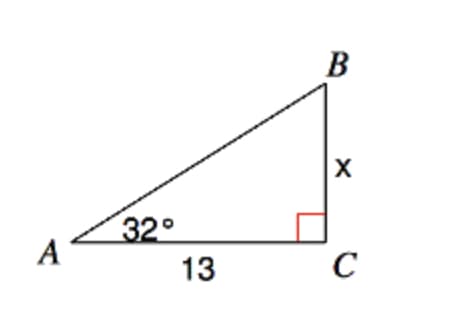 B
X
32°
А
13
C
