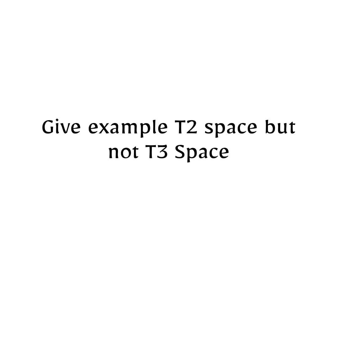 Give example T2 space but
not T3 Space