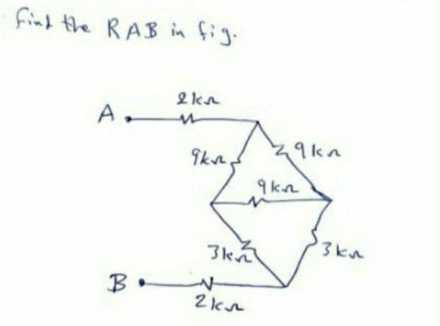 find the RAB in fig.
A.
9kn
9 kn
3kn
