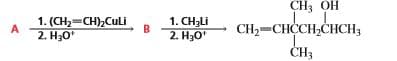 1. (CH2=CH),CULİ
2. H30"
1. CH3LI
2. H30'
СHз ОН
CH2-CHCCH,CHCH3
ČH3
