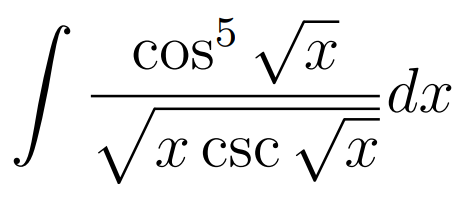 cos Vx
dx
CSC Vx
CoS
x Csc
