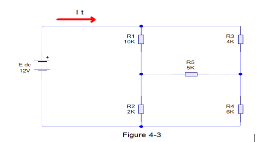 E dc
12V
It
R1
10K
R2
2K
Figure 4-3
R5
5K
R3
4K
R4
6K