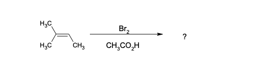 HC
H.C
CH3
Br₂
CH,CO,H
?