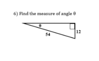 6) Find the measure of angle e
|12
54
