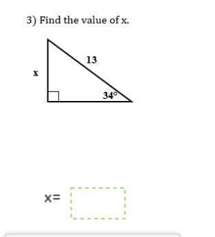 3) Find the value of x.
13
34
X=
