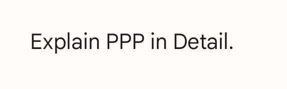 Explain PPP in Detail.