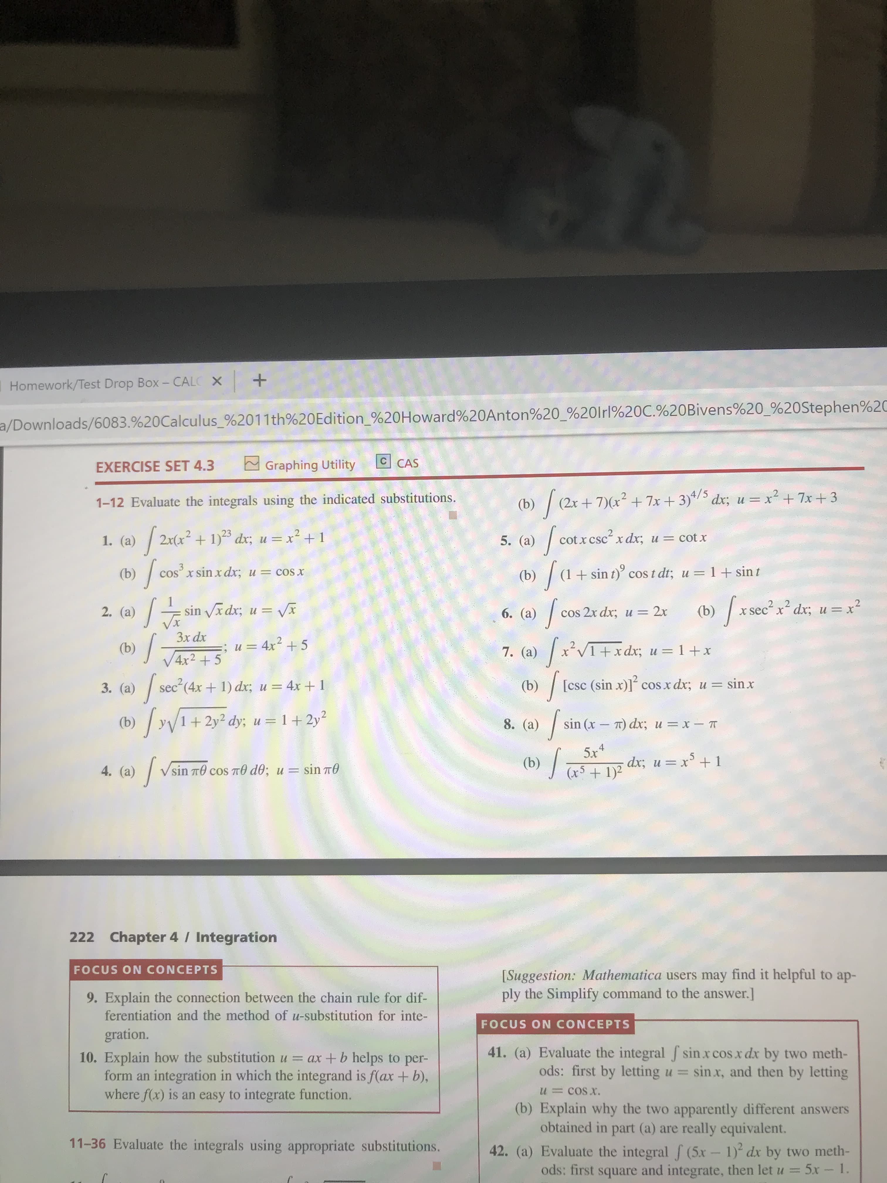 6. (a)
cos 2x dx; u = 2x
