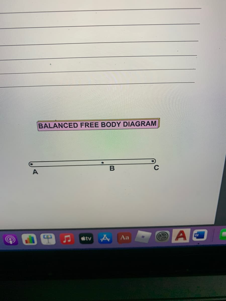 BALANCED FREE BODY DIAGRAM
CO
etv A
Aa
