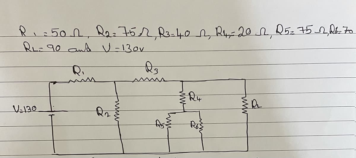 Ri:50n, R 752 R3-40n, R-20n,Q5z 75 2,R6 to
Ruz90 and U -130v
रिए
Ry
Vz130
रि
ww
