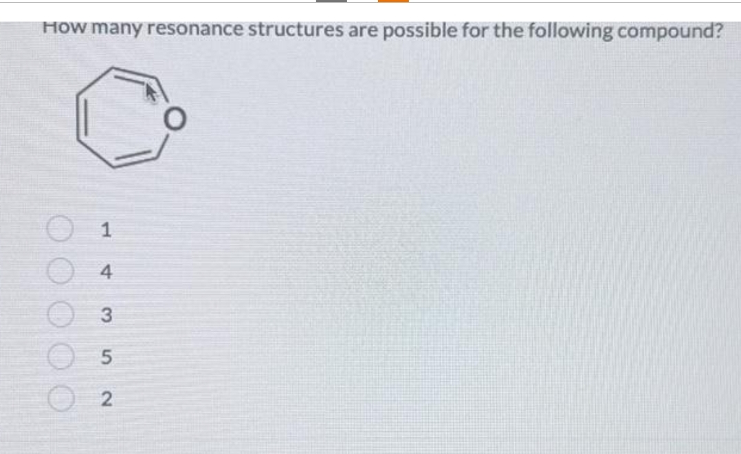 How many resonance structures are possible for the following compound?
OO
14352