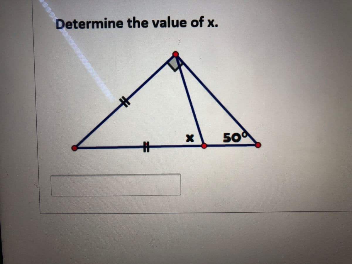 Determine the value of x.
%23
500
