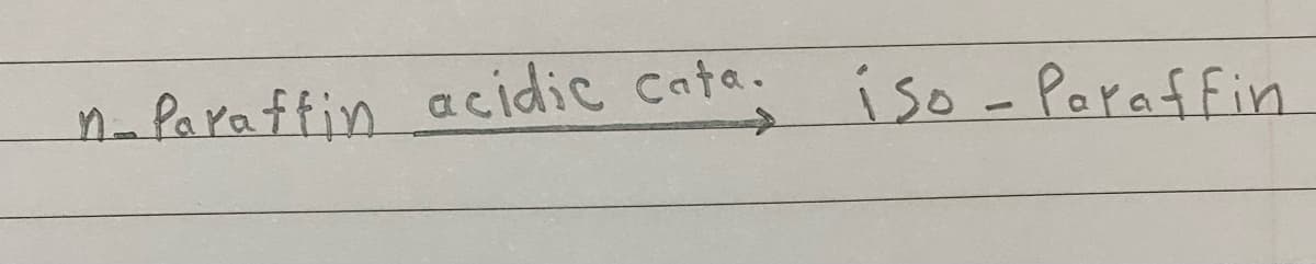 n-Paraffin acidic cata íso - Peraffin
