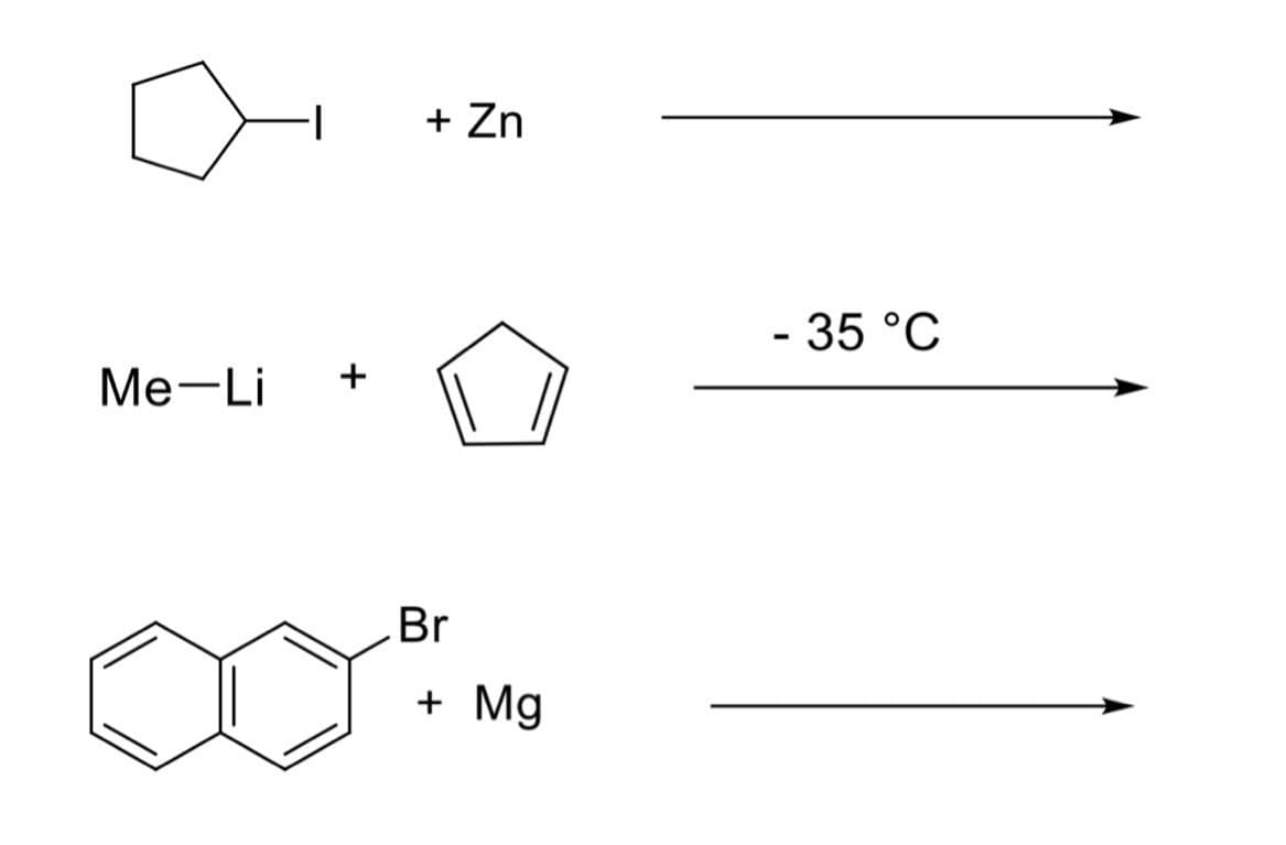 + Zn
- 35 °C
Ме-Li
Br
+ Mg
