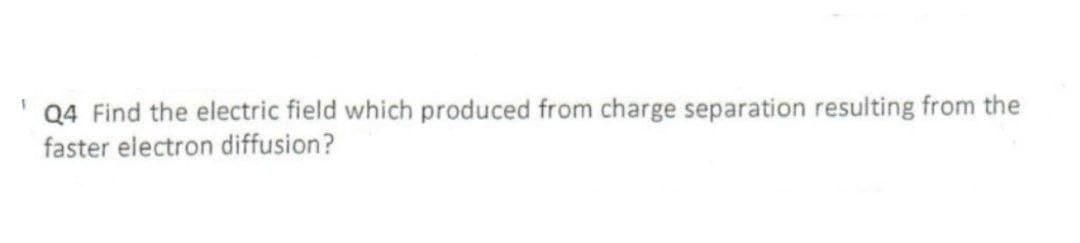 Q4 Find the electric field which produced from charge separation resulting from the
faster electron diffusion?
