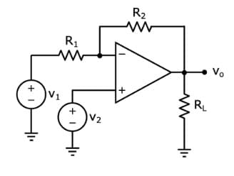 +
R₁
www
V1
+1
V₂
+
R₂
RL
Vo