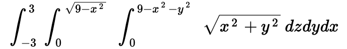 √9-x²
LI********
0
3
-3
2
9-x².
2
X
2
x² + y² dzdydx