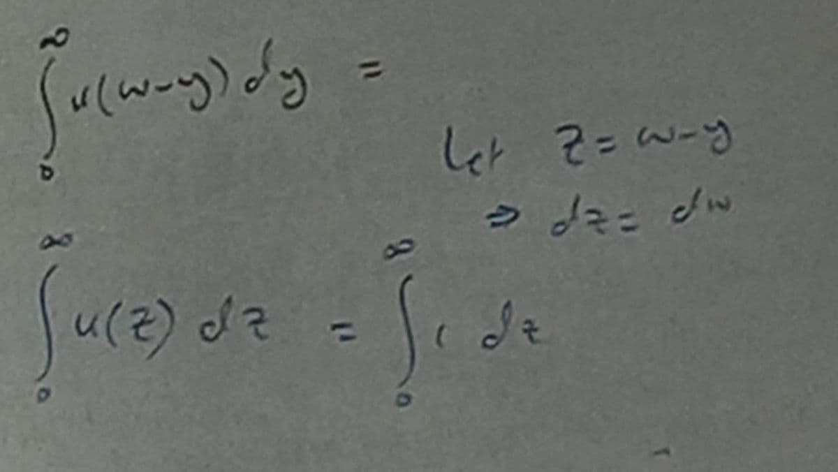 {o
(way) dy
=
[u(z) 0/2 = 3
Side
dz
Iz
Let Z=w-y
dze dw