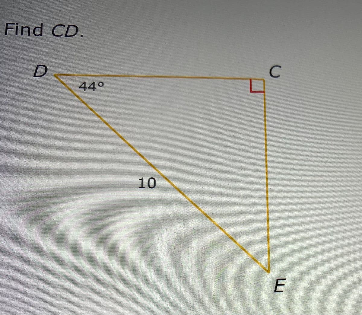 Find CD.
44°
10
E.
