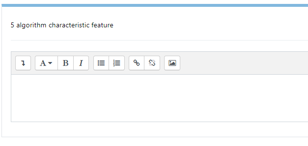 5 algorithm characteristic feature
A
B I
