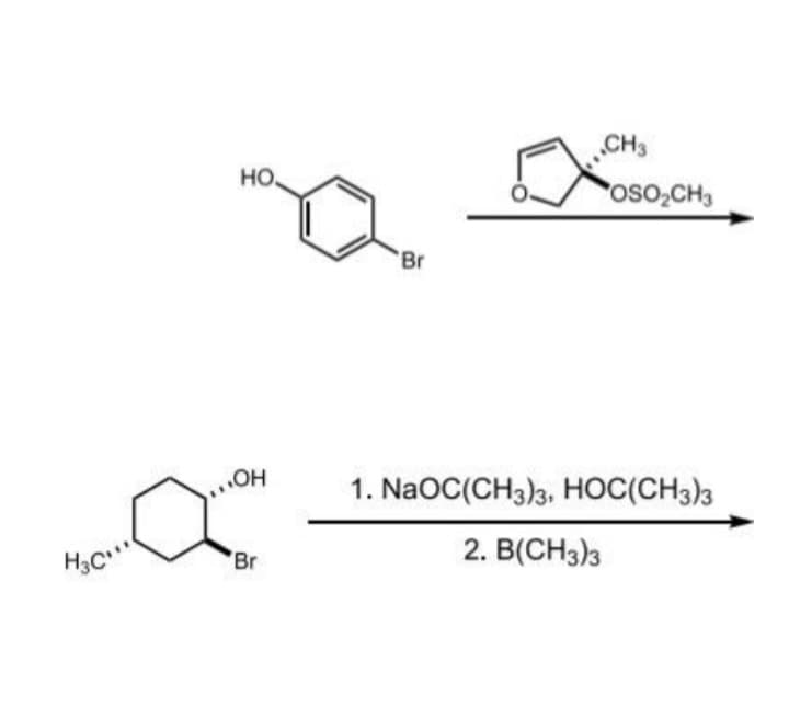 CH3
но.
oso,CH3
Br
HO
1. NaOC(CH3)3, HOC(CH3)3
2. B(CH3)3
Br
