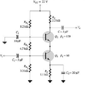 Vec = 22 V
22 a
82 kQ.
C-Sal
O: 120
10pF
4,7 kQ
Re
RE
LI ka
Cem 20 uP
