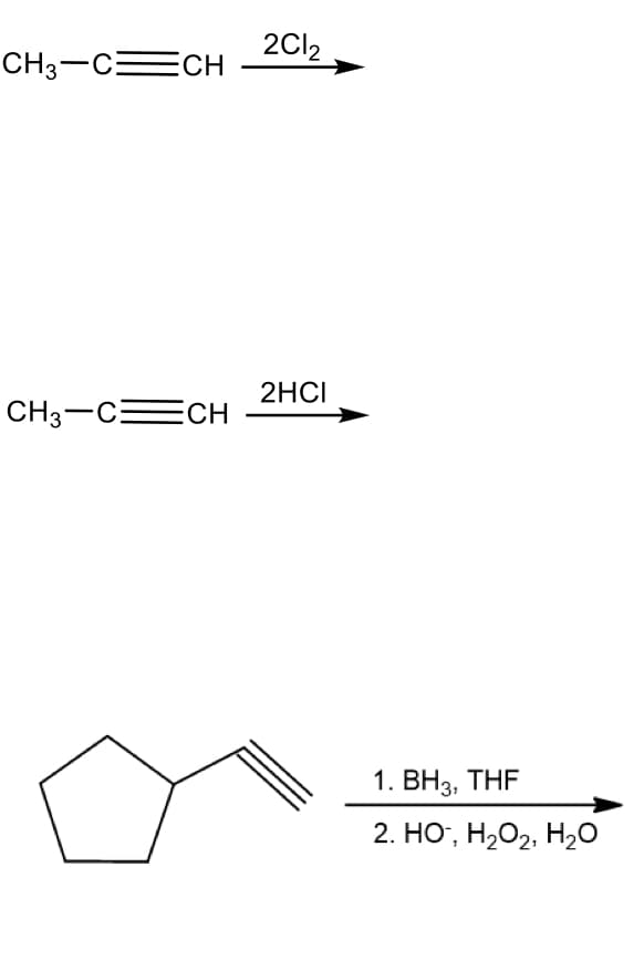 2C12
CH3-CECH
2HCI
CH3-CECH
1. ВНз, THF
2. НО, Н-О2, Н0
