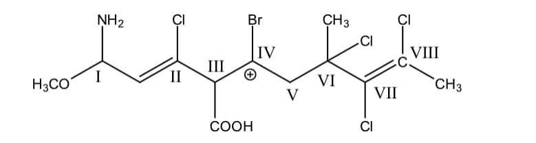 NH2
CI
Br
CH3
ÇI
CI
IV
VIII
III
II
I
H3CO
VI
V
`CH3
VII
COOH
CI
