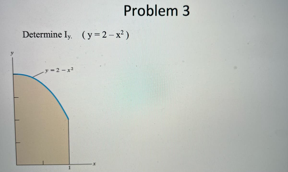 y
Determine ly. (y=2-x²)
y=2-x²
1
Problem 3
x