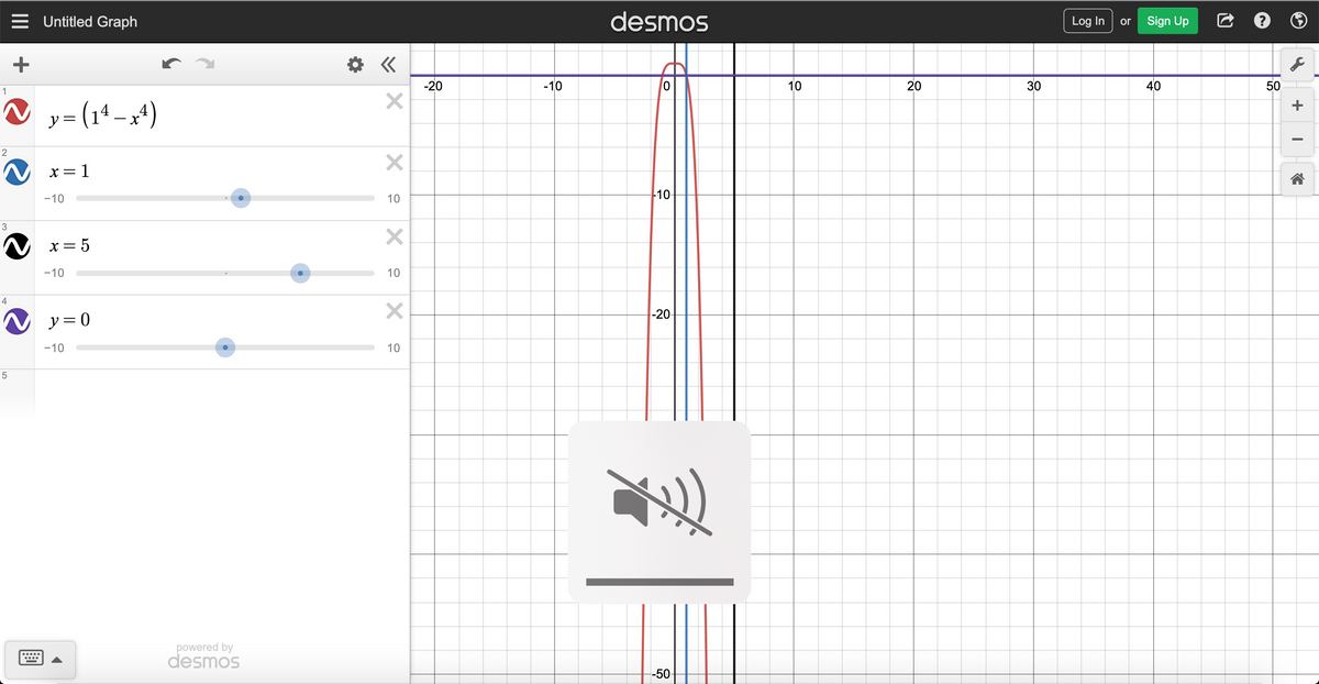 = Untitled Graph
desmos
Log In
Sign Up
or
+
-20
-10
10
20
30
40
50
y= (14 – x+)
x = 1
-10
10
10-
3
x = 5
-10
10
4
-20
y = 0
-10
10
powered by
desmos
-50
+
