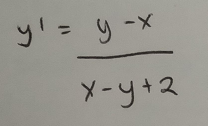 y' = y-x
x-y+2