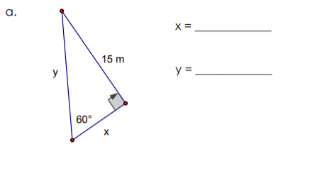 a.
X =
15 m
y
y =
60°
