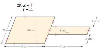 28. A =
P=1
11 cm
30 cm
28 cm
8 cm
10 cm
-40 cm
40 cm
