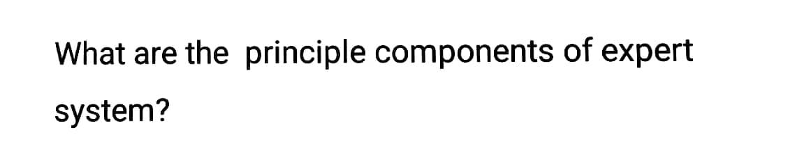 What are the principle components of expert
system?