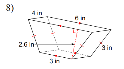 8)
4 in
6 in
2.6 in-
3 in
3 in
