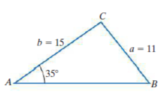 b = 15
а - 11
\35°
A
B
