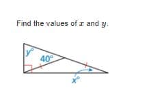 Find the values of r and y.
40
