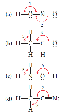 (a) H~ö-N=Ö
2.
4
(b) H-C-ç=
нн
H
(с) Н—N—Ӧ—н
H
7
(d) H-C c=N:
H
:O:
