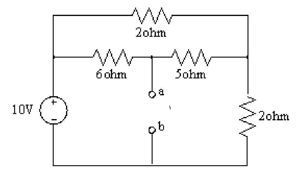 10V
+
6 ohm
2ohm
5ohm
2ohm