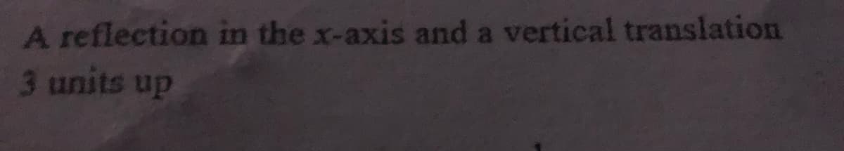 A reflection in the x-axis and a vertical translation
3 units up
