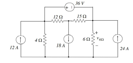 36 V
12 Ω
15Ω
6Ω ν6Ω
18 A
12 A
24 A
ww
