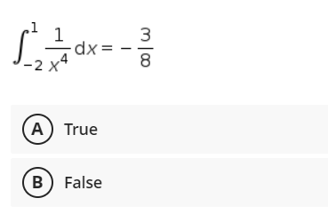 1
-dx=
(A) True
B) False
m 100
8