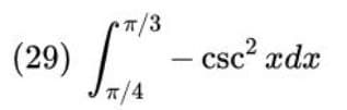 - csc? ædx
(29
T/4
