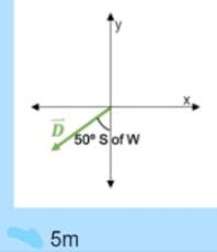 D
50° S of W
5m
