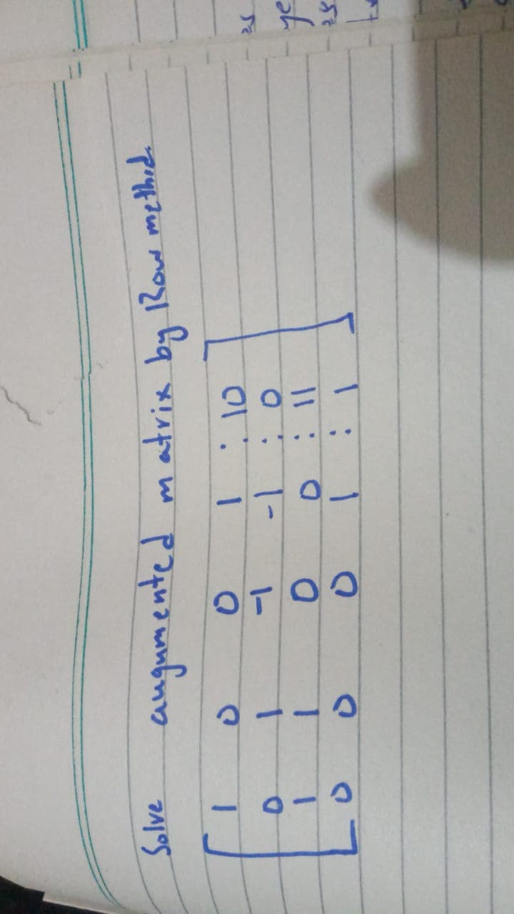 1.
D.
0.
-1
1.
10
Solve
Row methed.
