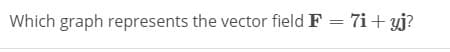 Which graph represents the vector field F = 7i+ yj?
