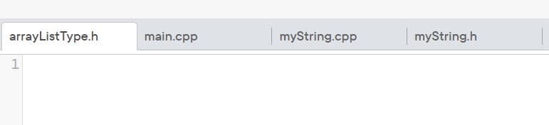 arrayListType.h
main.cpp
myString.cpp
myString.h
1
